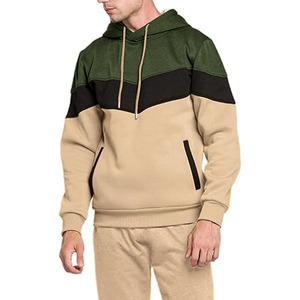 Color Blocking Hoodie and Matching Track Pants Set Casual Autumn Full Sleeve MEN'S 2-PIECE CASUAL LIGHTWEIGHT BREATHABLE - Product Image 2