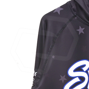 Camiseta Deportiva de Manga Larga con Capucha para Hombre, de Secado Rápido, Manga Raglán, Poliéster Negro, Ropa Deportiva de Verano - Product Image 3