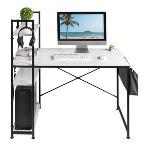 Scrivania per Computer in Truciolato Bianco 120x60x120cm con Porta USB Integrata e Funzionalità Triamine Tipo H Non Tessuto - Product Image 5