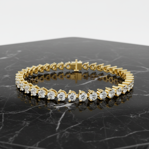 Pulsera de cadena tipo tenis de lujo para mujer, de oro amarillo de 9K, 14K, 18K, con diamantes cultivados en laboratorio, corte brillante, claridad VS1, IGI - Product Image 3