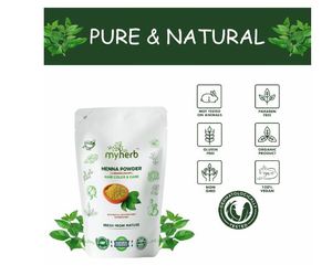 Poudre de Henna Pure Naturelle 100% Biologique MYHERB (Lawsonia Inermis) 227 g/0,5 lb Formule Ayurvédique pour Masque Capillaire - Product Image 3