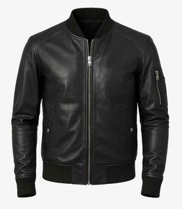 Veste en cuir pour homme, cuir véritable, grandes tailles disponibles, qualité supérieure, vente de haute qualité - Product Image 5