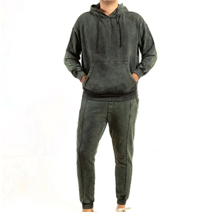 Conjunto Deportivo Informal de Pantalón Largo y Sudadera con Capucha para Hombre, Color Sólido, con Bolsillos Laterales, para Otoño - Product Image 1