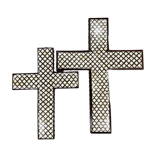 Faizacraft Handmade Modern Eco-Friendly Framed Bone Inlay Christian Cross Religious Home <b>Decoration</b> Church <b>Baptism</b> Wedding - Product Image 6