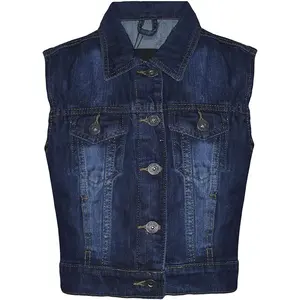 Giacca di Jeans da donna Jeans Gilet moda Casual Streetwear giacca da scuola senza maniche cappotto Gilet di Jeans lavati