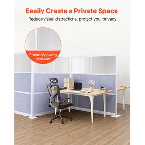 Divisorio per Postazione di Lavoro in PET, 1 Pezzo 177,8 cm x 177,8 cm, Parete Modulare Opaca per Privacy in Ufficio e Ospedale - Product Image 2