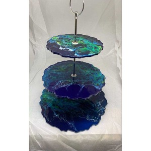 Soporte Decorativo para Postres Hecho a Mano de Resina, Bandeja para Exhibición de Pasteles para Bodas, Fiestas, Panaderías y Eventos Especiales - Product Image 5