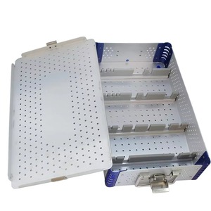 Boîte de stérilisation à double niveau en acier inoxydable de haute qualité pour instruments chirurgicaux par Mahfooz, conteneurs stérilisés CE - Product Image 5