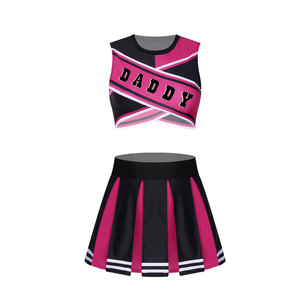 Costume de pom-pom girl en gros pour femmes, uniforme en polyester à séchage rapide, logo personnalisé par sublimation, pour équipe de danse scolaire, coupe confortable et douce - Product Image 2