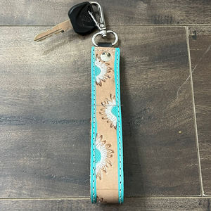 Porte-clés en cuir de vache véritable, design occidental à la mode, fait à la main, bracelet porte-clés, sangles pratiques pour portefeuille, sac à main, pochette, téléphone portable - Product Image 4