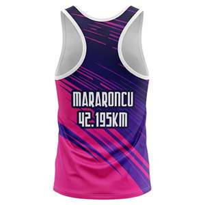 Prix de gros – Débardeurs de course à pied pour hommes, personnalisés, sublimés, UPF 50, séchage rapide, respirants, en maille, sans manches, pour le sport - Product Image 6