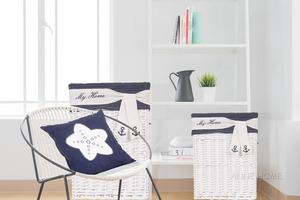 Anne Home - <b>Blue</b> Pillow White Star Set of 2 Decorative <b>Throw</b> Pillows for Sofa Home Decor 41.91Lx41.91Wx12.7H cm - Product Image 5