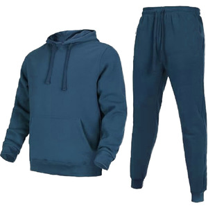 Conjunto Deportivo de Algodón para Hombre, Corte Ajustado, Estilo Urbano, Dos Piezas, Sudadera con Capucha y Pantalones Jogger, Transpirable, con Logotipo Estampado, para Invierno - Product Image 1
