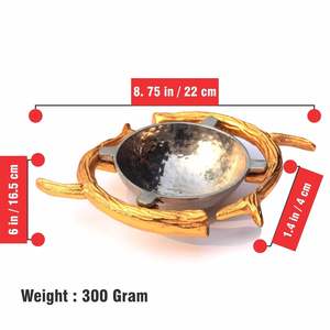 ชามโลหะตกแต่งลายตอกพร้อมช้อน สีทองนิกเกิลสองสี สำหรับใช้บนโต๊ะอาหาร - Product Image 2
