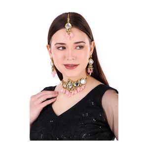 Conjunto de Collar y Aretes de Moda para Mujer, Chapado en Oro, con Perlas de Imitación y Circonitas, para Novia, Compromiso, Boda, Fiesta - Product Image 2