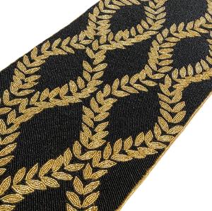 Luxury Floral Beaded Embroidered Wreath <b>Table</b> <b>Runner</b> for Dining Parties and <b>Weddings</b> Home and Hotel Decor - Product Image 1