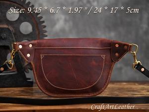 Riñonera ajustable en la cintura, bolso de hombro de cuero genuino, bandolera informal, deportes en el pecho, 2017 - Product Image 5