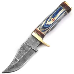 Meilleur couteau tactique Bowie à lame fixe, fait main, en acier Damas, pour la chasse, avec manche en bois Pakka et étui – Couteau de survie très populaire - Product Image 4