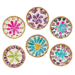 HIGH QUALITY Sustainable Durable Rattan Mother-Of-Pearl Placemat Coaster Hot Selling Premium Eco Friendly <b>Table</b> & Home <b>Mat</b> Bulk - Product Image 1