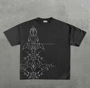 Camiseta de Manga Corta con Cuello Redondo para Hombre, Color Negro, Estampado Digital de Calaveras, Antiencogimiento, Estilo Casual, Corte Regular, 100% Algodón Jersey - Product Image 3
