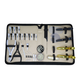 Professional High Quality Stainless Steel Hair Extension <b>Tools</b> <b>Kit</b> 2 Hole Crimping Plier 12pcs Hair Clips Parting <b>Tool</b> <b>Mini</b> - Product Image 6