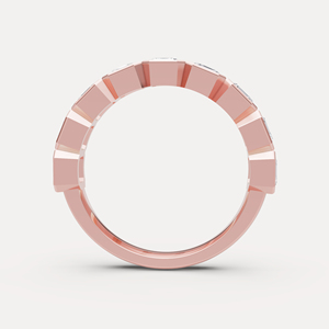 Bague demi-éternité de qualité supérieure avec diamants de laboratoire, bijoux élégants pour femmes, cadeau d'anniversaire de mariage en vente - Product Image 5