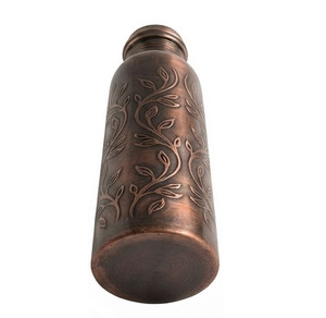 Reusable Water <b>Drinking</b> <b>Copper</b> <b>Bottle</b> Dark Color Embossed Drinkware Pure <b>Copper</b> Water <b>Bottle</b> for Health Benefits - Product Image 4