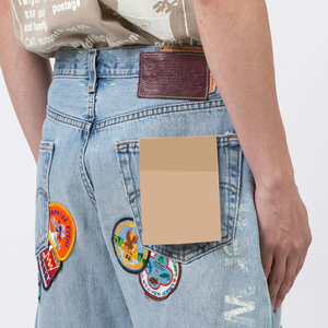 Shorts de Mezclilla Rectos de Cintura Media, 100% Algodón, Transpirables, Ecológicos, de Secado Rápido, Estilo Urbano, de Alta Calidad, Estampados, para Hombre, para Fitness - Product Image 5