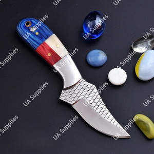 Couteau multi-usage tactique de chasse et d'extérieur EDC à lame fixe, fait main, pour ferrage de chevaux, avec manche en bois Pakka et os - Product Image 4