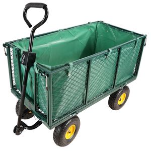 Chariot de jardin en tissu vert, chariot à main facile à transporter pour le bois de chauffage - Product Image 1