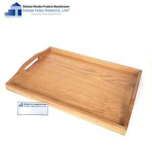 ถาดเสิร์ฟไม้ทรงสี่เหลี่ยมทำมือสำหรับจัดเก็บอุปกรณ์บนโต๊ะอาหาร - Product Image 5