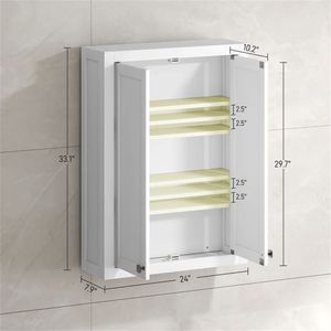 Gabinete de Baño Blanco para Montar en la Pared, Elegantes Estantes para Baño - Product Image 6