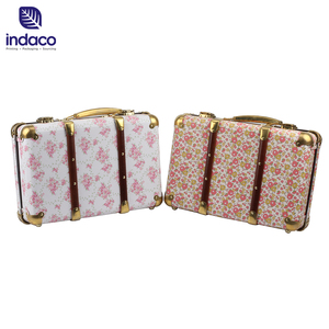 Wholesale Luxury Paperboard <b>Suitcases</b> Handmade Paper Large <b>Suitcase</b> Box Set with Metal Handle - Product Image 5