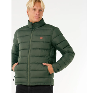 Chaqueta Acolchada para Hombre, Invierno, Color Sólido, Cuello Alto, Manga Larga, Cierre de Cremallera, Relleno de Poliéster, Corte Regular - Product Image 2