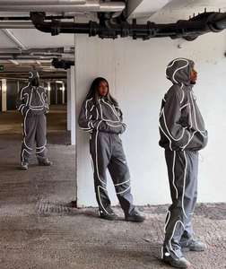 Conjunto Deportivo de Invierno con Capucha para Hombre, de Buena Calidad, Talla Grande, Unisex, Informal, Holgado, 100% Orgánico - Product Image 1