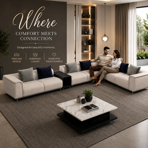 Scandinavian Style U Shape <b>Sofa</b> <b>Set</b> with Premium Fabric Upholstery High Density HR Foam and American Oak Wood Frame for Modern - Product Image 5