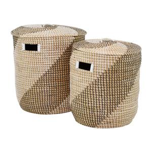 Cesta de Almacenamiento Decorativa y Funcional Hecha a Mano con Hierba Marina, Dos Tonos, Venta al por Mayor, Ecológica, Hecha en Vietnam - Product Image 4
