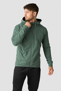 Sudadera con Capucha y Cierre para Hombre, Ecológica, Color Verde Salvia Oscuro, Corte Regular, Tejido Jersey de 300g, Chaqueta de Invierno - Product Image 2
