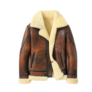 Chaqueta de Cuero con Peluche de Alta Calidad para Hombre, Diseño Frontal Personalizado, Cómoda para el Invierno, Técnica de Teñido Liso, Estilo Urbano, Tallas Grandes - Product Image 1
