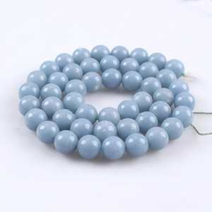 อัญมณีแองเจิลไลท์สีน้ำเงินธรรมชาติ เรียบเนียน เกรดพิเศษ ทันสมัย สำหรับทำเครื่องประดับ สร้อยข้อมือ สร้อยคอ DIY จี้ห้อยประดับ - Product Image 2