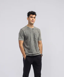 T-shirt Homme Vintage Gris Délavé Coupe Ample Coton Épais Style Décontracté Streetwear - Product Image 2