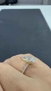 Anillo de compromiso clásico de plata 925 con moissanita de corte pera para mujer, regalo sorpresa para pareja - Product Image 3