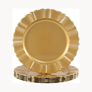Assiette de Présentation Métallique Élégante Nouveau Design Personnalisé Luxe Or Décoratif Assiette de Dîner Nouvelle Arrivée Décoration de Table de Mariage - Product Image 5
