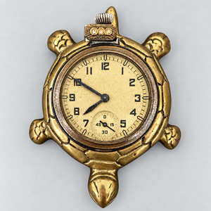 Reloj de Bolsillo Antiguo con Forma de Tortuga, Diseño Animal Vintage, Reloj de Mesa Metálico, Reloj Clásico Retro, Artículo Coleccionable, Regalo - Product Image 1