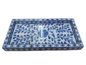 Bandeja Pequeña con Incrustaciones de Hueso Azul y Diseño Floral por PERFECT ENTERPRISES - Product Image 5