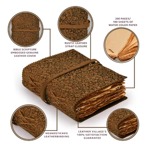 Elegant Floral Embossed Leather Bound Journal 200 Pages for Vintage Travel Sketching <b>Memories</b> Paper Cover <b>Gift</b> - Product Image 3