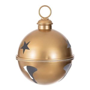 Campana Metálica Vintage con Patrón de Diamantes, Decoración Artesanal para Navidad - Product Image 2