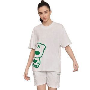 ชุดเซ็ตคู่สำหรับผู้หญิงมาใหม่ เสื้อยืดพิมพ์ลายกราฟิกหัวคนนอนหลับสีน้ำเงินผ้าฝ้าย และกางเกงขาสั้น ชุดเซ็ตคู่สำหรับผู้หญิง ผ้าสั่งทำพิเศษสำหรับสาวๆ - Product Image 1