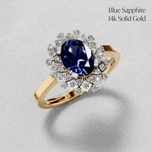 Anillo de Zafiro Natural con Certificado IGI, Oro Sólido de 14K/18K, Anillo Clásico de Compromiso y Boda, Joyería Nupcial de Lujo para Mujer - Product Image 1