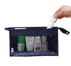Wash Zipper Nylon <b>Transparent</b> Mesh Cosmetic Pouch Custom Logo CENPLAS Fashion Letter Portable Travel <b>Makeup</b> <b>Bag</b> VN - Product Image 2